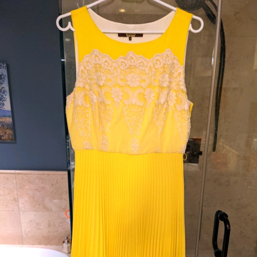 Designer Eva Franco yellow dress